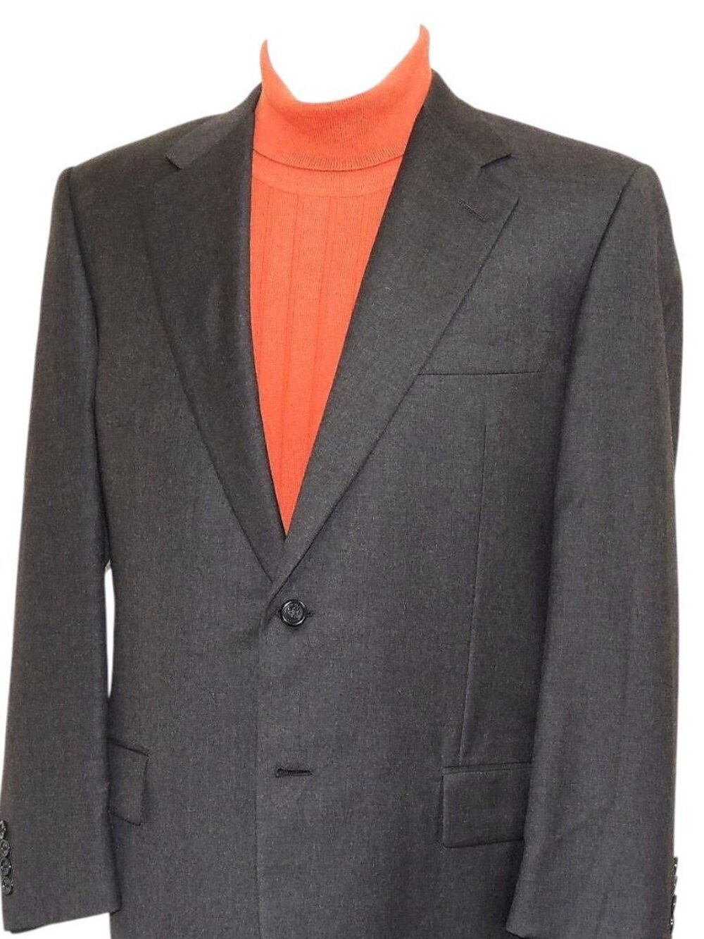 HICKEY FREEMAN Solid Charcoal Gray Pure Wool 2 Button Men's Suit 41 R EXCELLENT